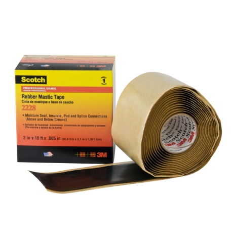 CINTA SCOTCH 2228 AUTOFUNDENTE (VULCANIZADO ) ERP 2"X 3MTS NEGRO