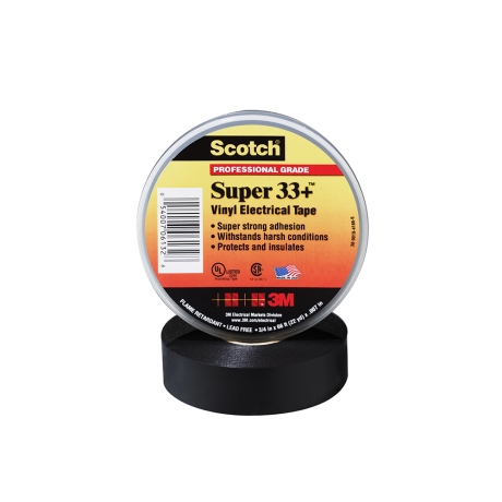 CINTA AISL. SCOTCH SUPER 33+ VINILLO NEGRO 3/4"X 20 MTS