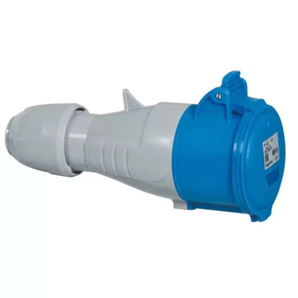 TOMA INDUSTRIAL AEREO 2P+T 16A 250VAC AZUL 6H IP44 555104
