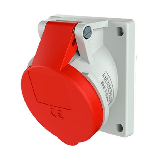 TOMA INDUSTRIAL EMPOTRADO 3P+T 32A  ROJO 6H IP44 1496