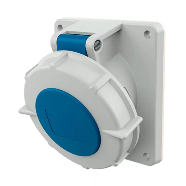 TOMA EMPOTRABLE 32AMP 2P+T 250V AZUL 6H IP67 (LIQUIDACION)