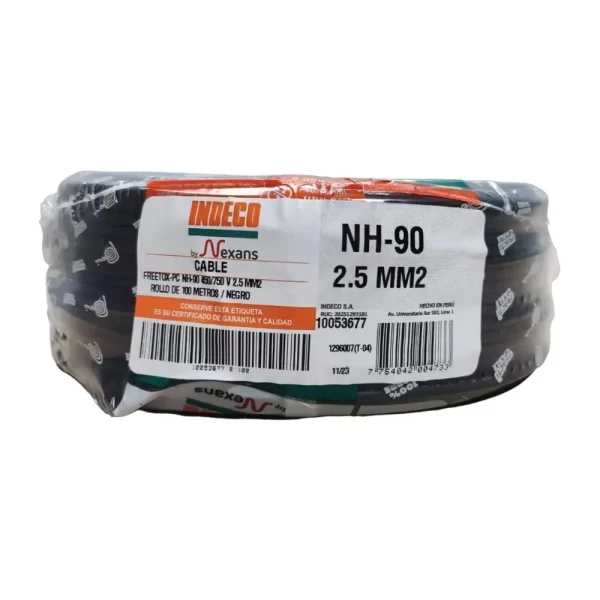 CABLE LIBRE HALOGENO 750V 2.5MM2 NEGRO FREETOX-PC NH90 - INDECO