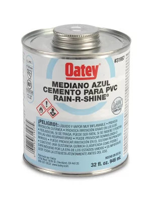 18431 PEGAMENTO MEDINO AZUL CEMENTO PARA PVC RAIN- R- SHINE- MARCA OATEY