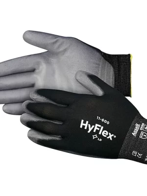 GUANTE ANTICORTE NEGRO C/LINEA AMARILLA  TALLA 8 ANSELL