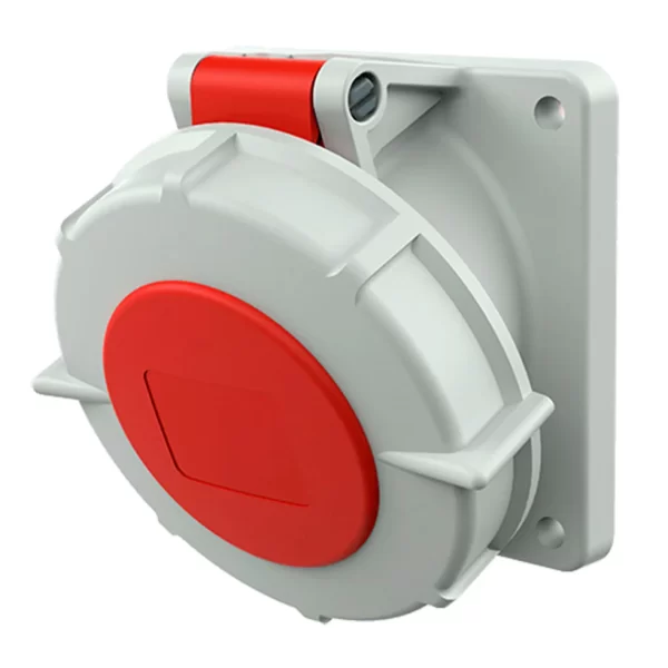 TOMA EMPOTRABLE 32AMP 3P+N+T 415V ROJO 6H IP67 (LIQUIDACION)