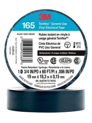 CINTA AISLANTE TEMFLEX 165 VINILO 3/4"(19MM) X 18.3 MT  NEGRO - 3M