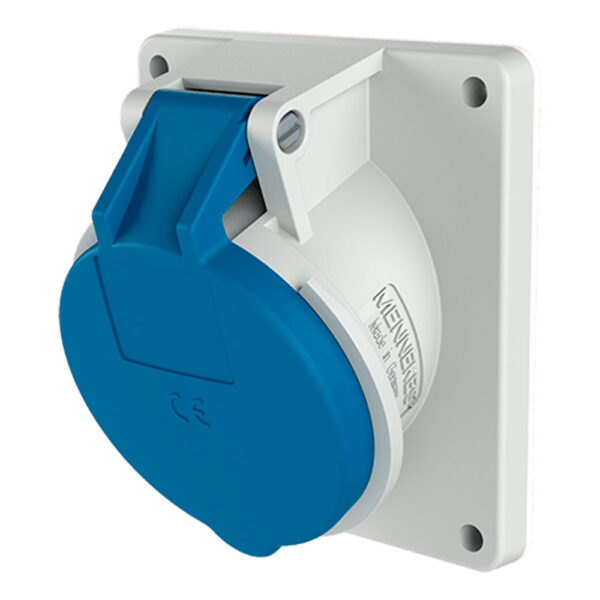 TOMA INDUSTRIAL MONOFASICO 2P (32A) AZUL 6H IP44