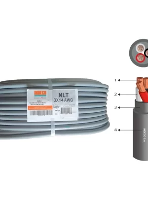 CABLE-VULCANIZADO-NLT-3X14-AWG-GRIS-INDECO CABLE NLT 300/500V 3X14+1X14 AWG VULCANIZADO , GRIS - METRO - INDECO