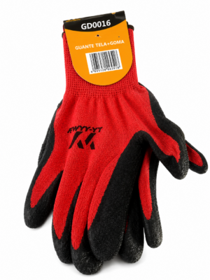 GUANTE TELA+GOMA GD0016-9" ROJO FWYY-YT