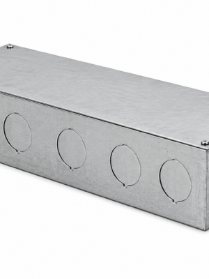 CAJA DE PASE DE METAL 10X10X50 CON AGUJERO 3/4 (PLANCHA 1/27)