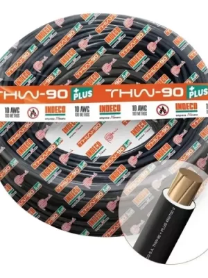 CABLE ELECTRICO 10 AWG 750V PVC COLOR NEGRO THW-90 + PLUS (METROS) - INDECO