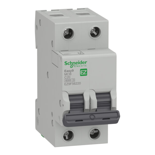 INTERRUPTOR TERMOMAGNETICO BIPOLAR 2X20 A EZ9F56220 SCHNEIDER 5012