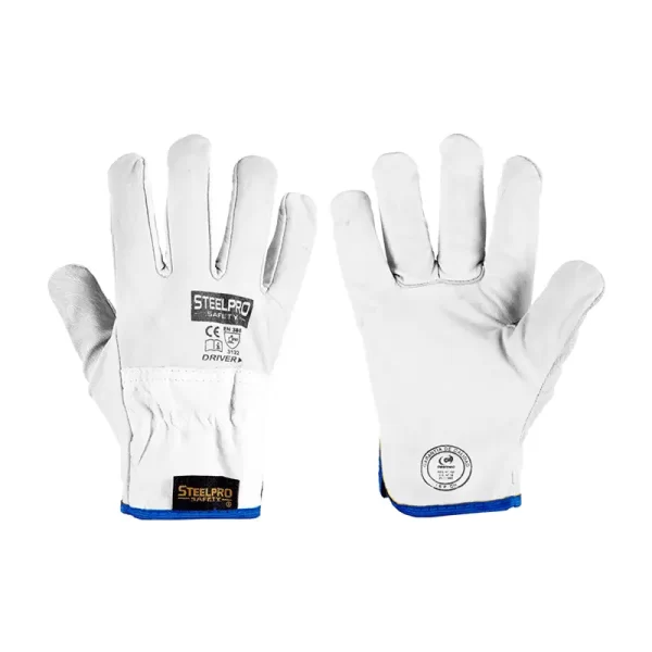 GUANTE VAQUETA DRIVER BLANCO STEELPRO