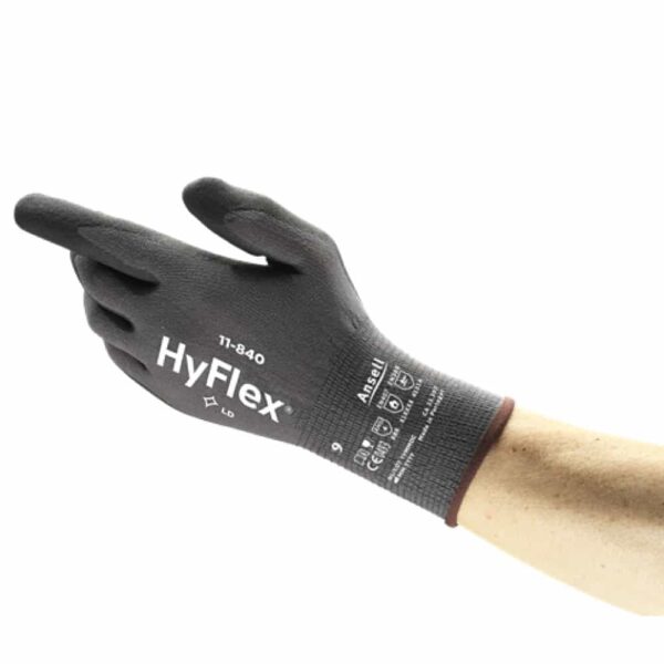 GUANTE ANTICORTE NEGRO C/LINEA MARRON TALLA 9 ANSELL