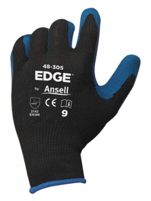GUANTE ANTICORTE NEGRO C/LINEA AZUL TALLA 6 ANSELL