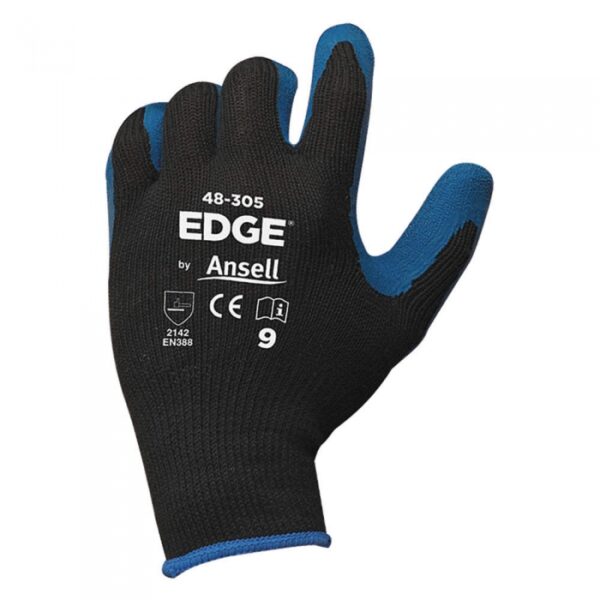 GUANTE ANTICORTE NEGRO C/LINEA AZUL TALLA 6 ANSELL