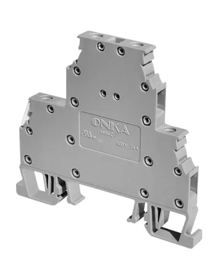 bornera-doble-onka BORNERA GRIS CONEXIÓN RIEL DIN-MRK 4MM²