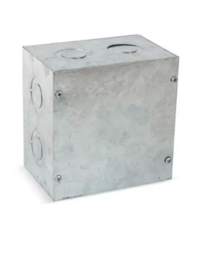 CAJA DE PASE METAL 150X150X10 CON AGUJERO 3/4