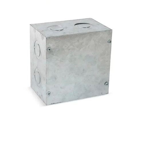 CAJA DE PASE METAL 150X150X10 CON AGUJERO 3/4