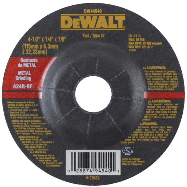 DISCO DESBASTE METAL 4.1/2"X1 X 80-4 PCZ