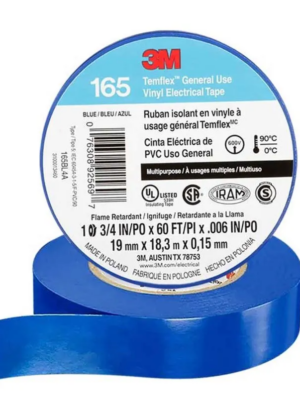 CINTA AISLANTE TEMFLEX 165 VINILO 3/4"(19MM) X 18.3 MT  AZUL - 3M