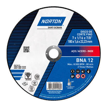 DISCO CORTE METAL 7" x 1/16 x 7/8" - NORTON