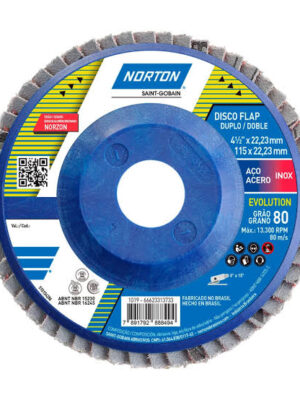 DISCO FLAP 4 1/2 x 22,23MM ACERO INOX NORTON