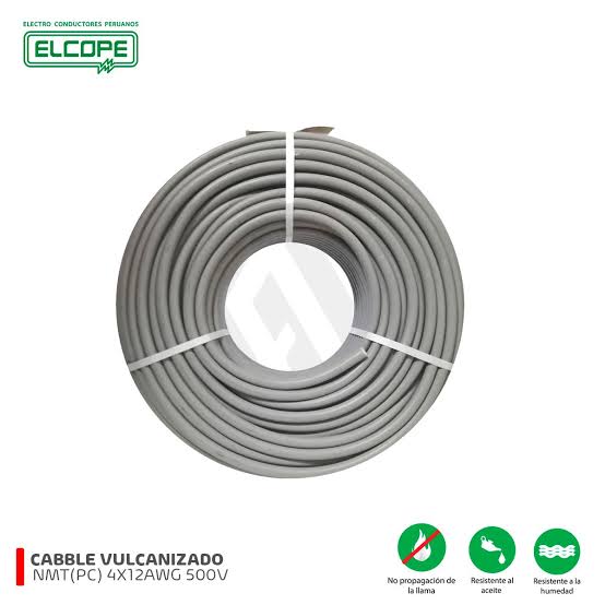 CABLE NMT 300/500V 4X12 AWG CL5 GRIS -  VULCANIZADO  METRO - EL COPE
