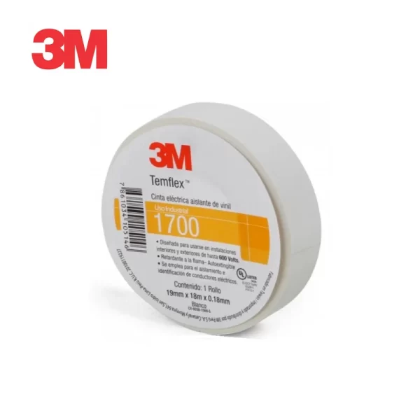 CINTA AISLANTE 3M 19MM X 18 M BLANCO 1700