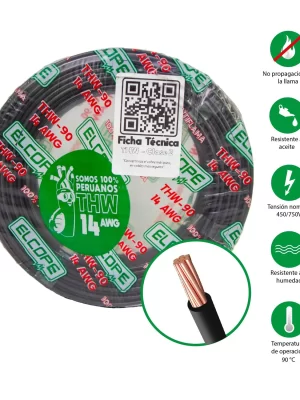 w=1500,h=1500,fit=cover (4) CABLE NLT 300/500V 2x14 AWG, CL5, VULCANIZADO NEGRO - EL COPE