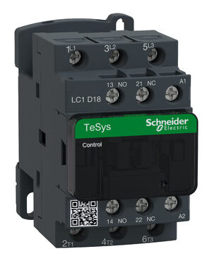 LC1D18M7_Image_369 CONTACTOR POTENCIA MAGNETICO 3P 18A AC3 220VAC 1NA+1NC TESYS-LC1D18M7 - SCHNEIDER