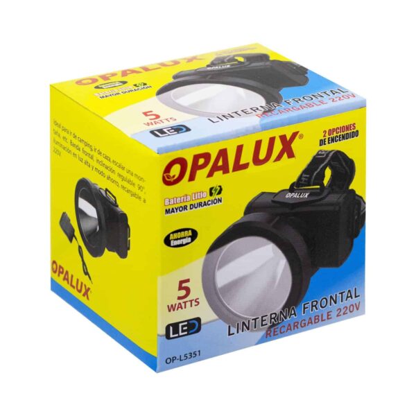 LINTERNA FRONTAL RECARGABLE 5W OP-I5351 - OPALUX